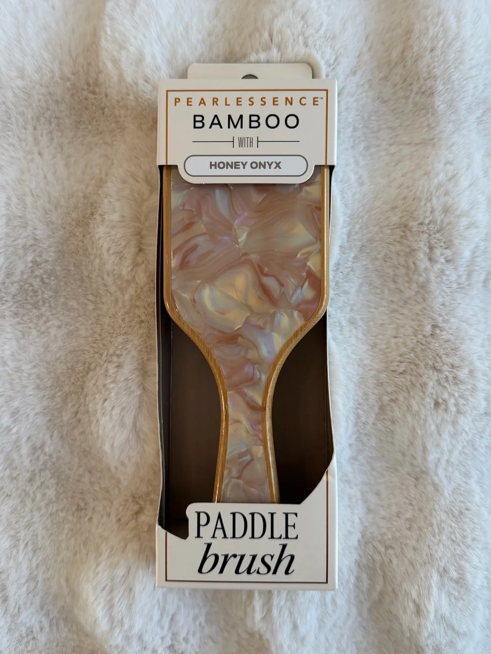 🆕 Bamboo Paddle Brush with Honey Onyx.